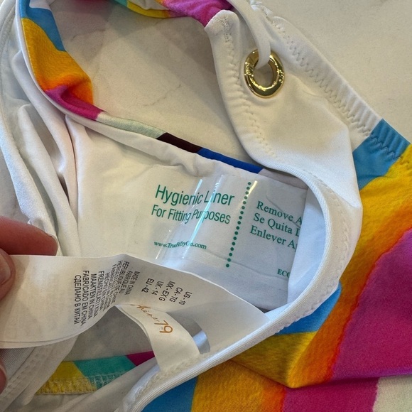 NWT Sunshine79 High Cut Embellished Rainbow Bikini Bottom / size 10 - Picture 7 of 10